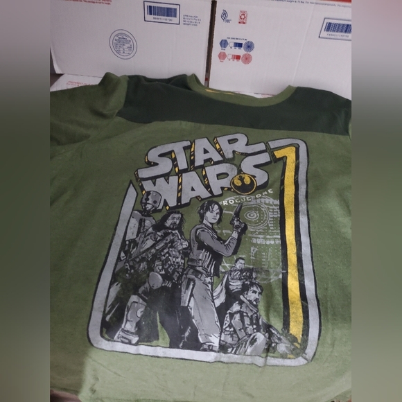 Star Wars Rogue One Rebels Drawn Graphic Tee Green T-Shirt Men's XL - Picture 1 of 4